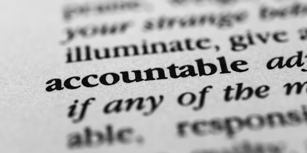 Blurry background, focus on word accountable